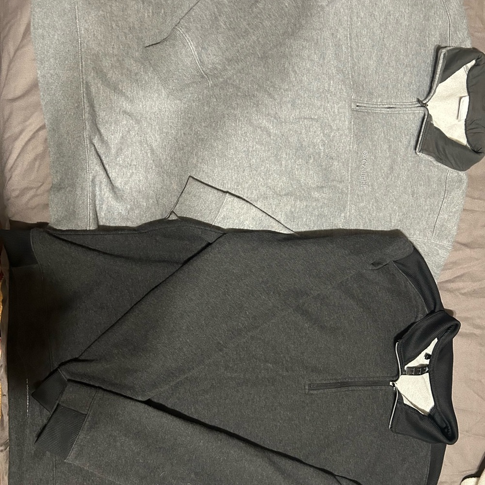 Men’s large Columbia and Adidas sweaters